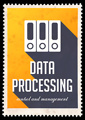 Image showing Data Processing on Yellow in Flat Design.