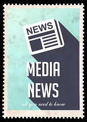 Image showing Media News on Light Blue in Flat Design.