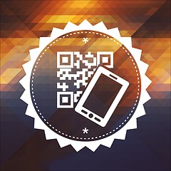 Image showing QR Code with Smartphone on Triangle Background.