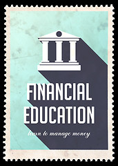 Image showing Financial Education on Light Blue in Flat Design.