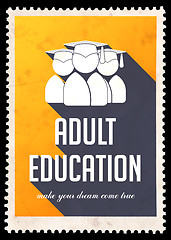 Image showing Adult Education on Yellow in Flat Design.