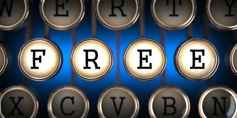 Image showing Free on Old Typewriter's Keys.