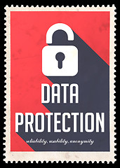 Image showing Data Protection on Red in Flat Design.