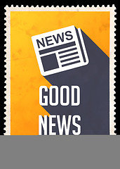 Image showing Good News on Yellow in Flat Design.