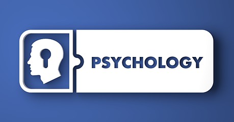 Image showing Psychology Concept on Blue in Flat Design Style.