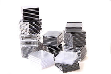 Image showing plastic empty CD and DVD boxes