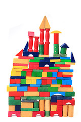 Image showing wooden bricks castle