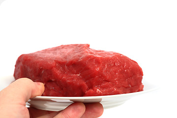 Image showing raw meat on the plate