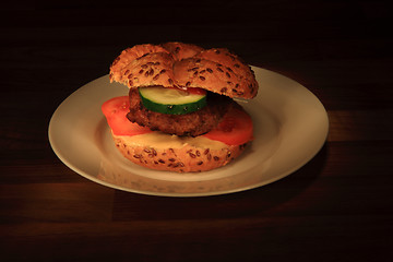 Image showing hamburger in the dark night