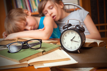 Image showing Educational theme: schoolchildren in a classroom.