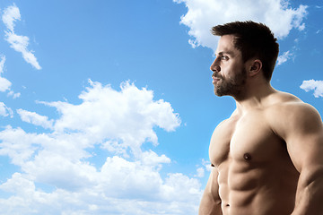 Image showing blue sky bodybuilder