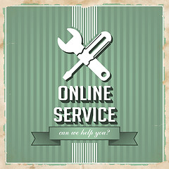 Image showing Online Service Concept on Green in Flat Design.