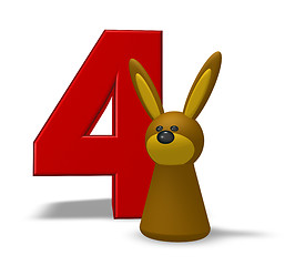Image showing number four and rabbit