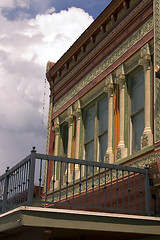 Image showing Close up on an Old Building with Cloudy Background