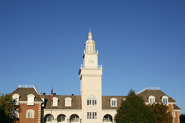 Image showing Close up on an Old Colonial Building in a Business Park