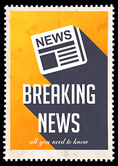 Image showing Breaking News on Yellow in Flat Design.