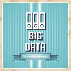 Image showing Big Data Concept on Blue in Flat Design.