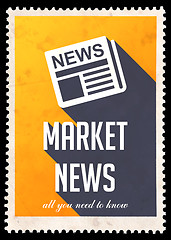 Image showing Market News on Yellow in Flat Design.