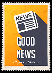 Image showing Good News on Yellow in Flat Design.