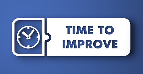 Image showing Time to Improve on Blue in Flat Design Style.