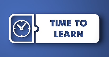 Image showing Time to Learn on Blue in Flat Design Style.