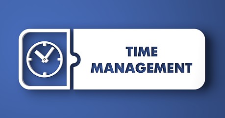 Image showing Time Management on Blue in Flat Design Style.