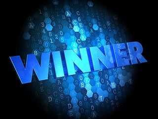 Image showing Winner on Dark Digital Background.