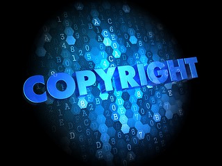Image showing Copyright on Dark Digital Background.