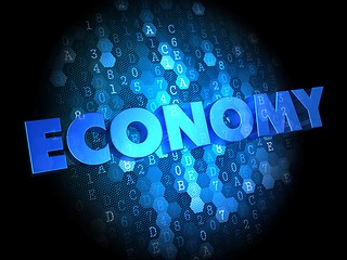 Image showing Economy on Dark Digital Background.