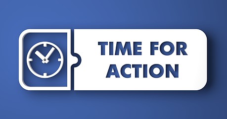 Image showing Time For Action on Blue in Flat Design Style.