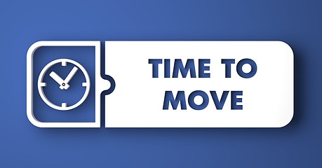 Image showing Time to Move on Blue in Flat Design Style.