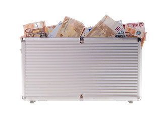 Image showing Metal case filled with money