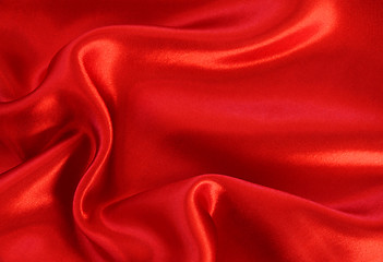 Image showing Smooth red silk as background 