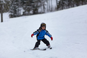 Image showing Little ski girl