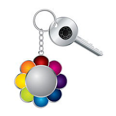 Image showing Flower keyholder with key