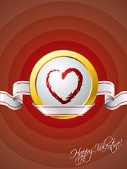 Image showing Ribbon valentine greeting card 