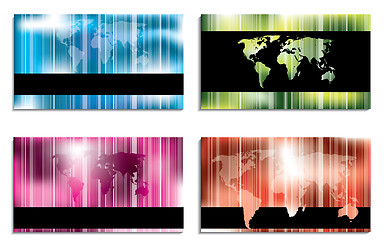 Image showing Abstract business card designs with stripes