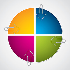 Image showing Colorful diagram design with arrow paper clips