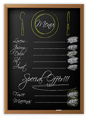 Image showing Menu on a blackboard