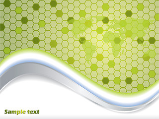 Image showing Waves and hexagons background design