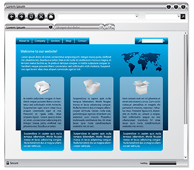 Image showing Metallic web browser design with webpage 