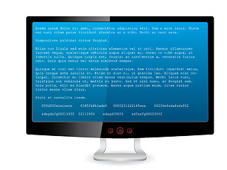 Image showing Black tft monitor with error message