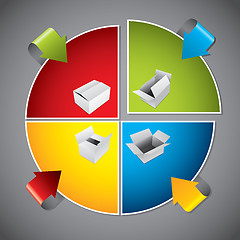 Image showing Colorful diagram design with products