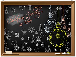 Image showing Christmas holiday blackboard design