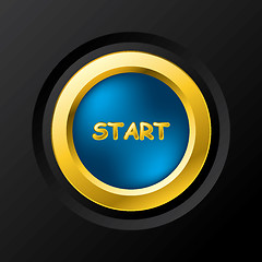 Image showing Blue start button