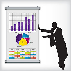 Image showing Business man with chart