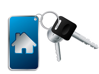 Image showing Keys with blue keyholder 