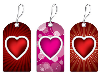 Image showing Label design set with hearts