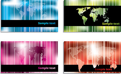 Image showing Abstract business card designs with stripes