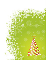 Image showing Green christmas greeting